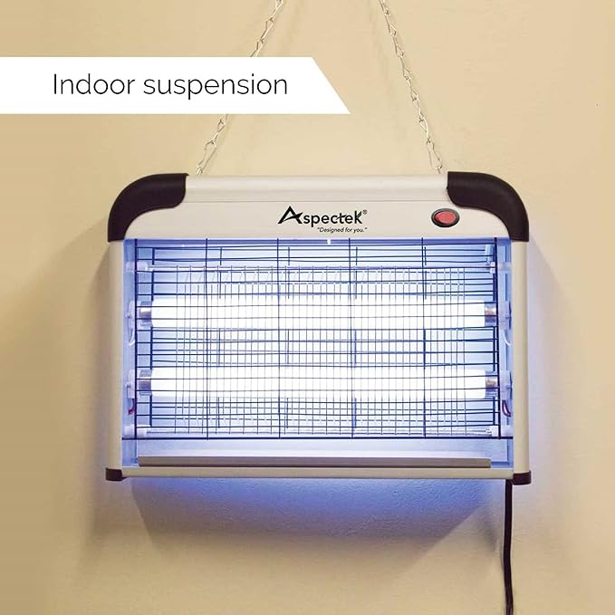 ASPECTEK Insect Killer, Bug Zapper, Powerful 20W Electronic Indoor Fly Zapper for Mosquito, Fungus Gnat, Asian Beetle, Moth, Flying Pests - Indoor Use, Includes 2-Pack Replacement Bulbs