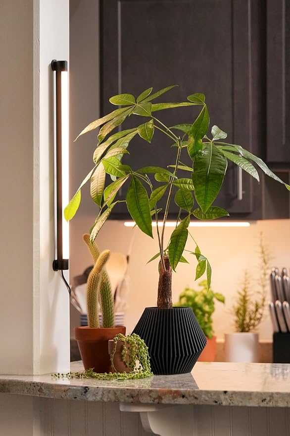 Soltech Solutions Grove™ LED Grow Light - Under-Cabinet/Shelving or wall Mounted LED bar Light for Indoor houseplants and Herbs - Touch Control Power and dimming (Black)