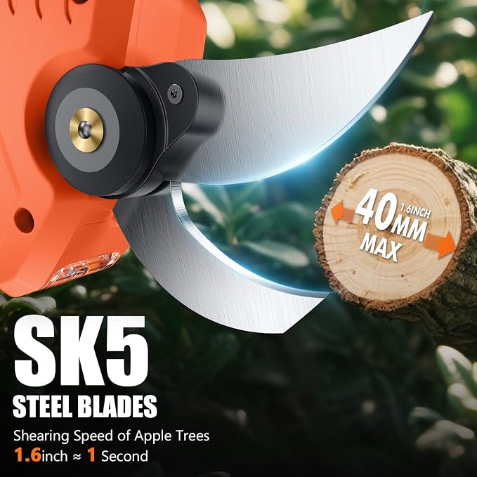1.6'' Electric Shears & Garden Pruner with Jam-Proof Spring