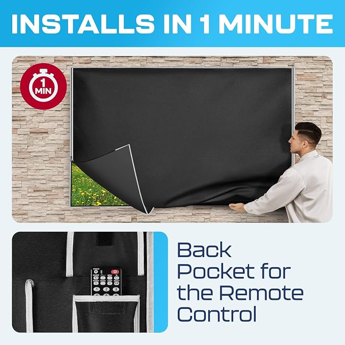 Outdoor TV Cover 65 Inch Waterproof and Weatherproof | TV Cover for Outside 65 | Outdoor TV Enclosure | Smart Shield TV Screen Protector for Outside TV Display Protectors