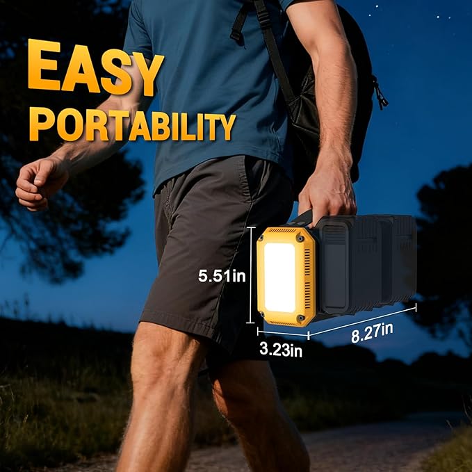 350W Pure Sine Wave Power Inverter Compatible with Dewalt 20V Battery, DC 20V to AC 120V Inverter, 7A Fast Charger & 2 AC Outlet, 2 USB Ports & 2 Type-C Ports, 600LM LED Work Light (No Battery)