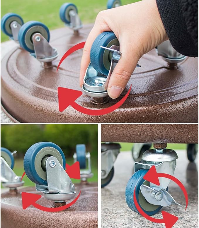 14" Heavy Duty Plant Dolly with Wheels, 280lbs Metal Rolling Plant Stand with Casters, Round Wheeled Planter Caddy Roller Base Carry Potted Tree Flower Pot for Indoor Outdoor Garden, 3 Pack, Bronze