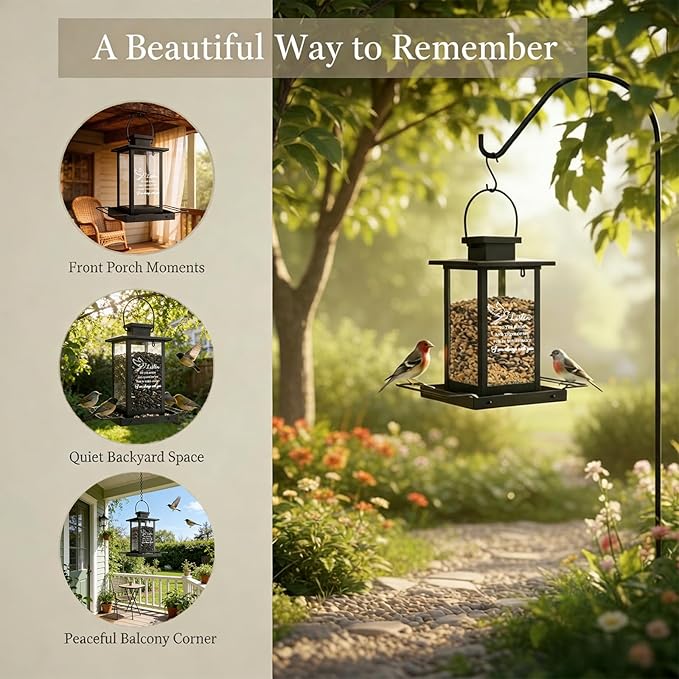 Memorial Bird Feeders for Outdoors, Sympathy Gifts for Loss of Loved One Dad Mom, Remembrance Condolences Bereavement Funeral Gift Idea, Grief Home Decor Sorry Loss Outside Garden