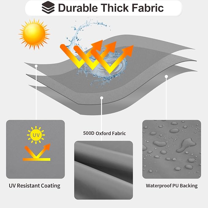 PureFit Outdoor Chaise Lounge Cover, Lounge Chair Covers Waterproof Patio Furniture Lounge Chair Cover, UV Resistant & Weatherproof, 1 Pack, 78"L x 35.5"W x 33"H Inches, Gray