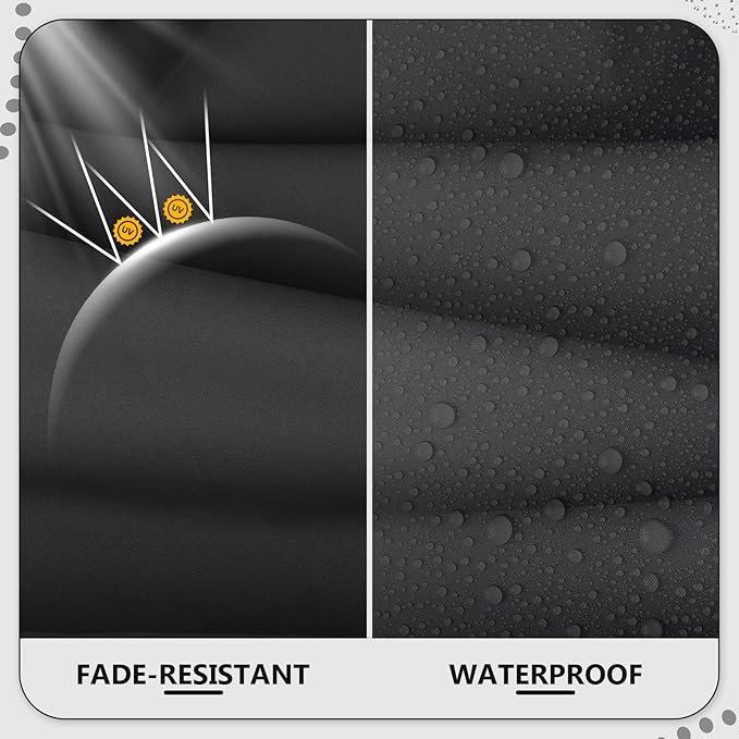 9 Piece Outdoor Patio Waterproof Cushion Covers, Fits 4-Seat Wicker Rattan Sectional Couch Chair Furniture Cover Replacement Set - Fade-Resistant Patio Cushion Covers with Zipper