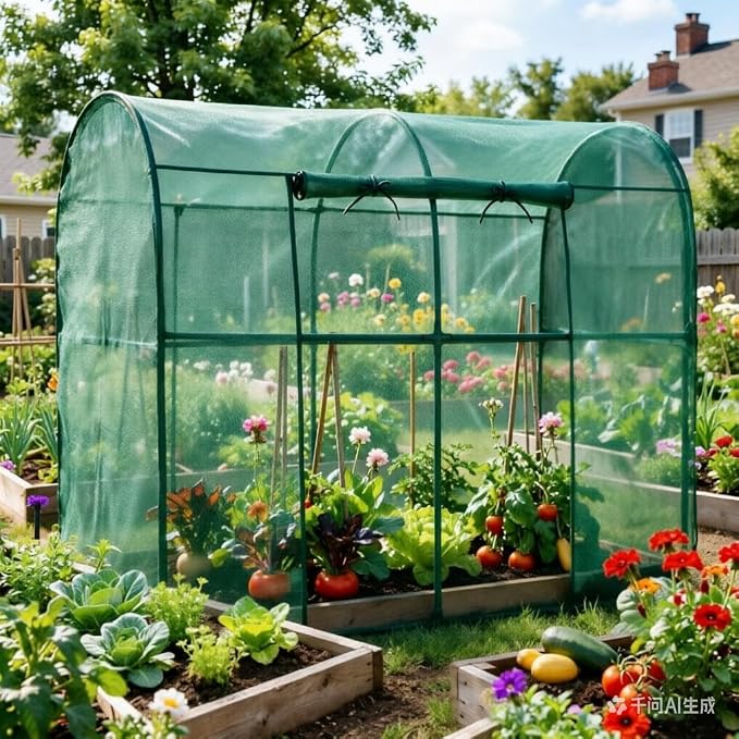 Crop Cages for Garden Plant, Plant Protection Tent with Zippered Door, Raised Bed Cover, Garden Bed Cover with Frame, Wind-Resistant Plant Cages for Outdoor Plants Vegetable Flower 87''*43''*71''