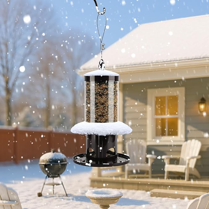 Squirrel-Proof Bird Feeder for Outdoor Hanging Wild Bird Seeds.