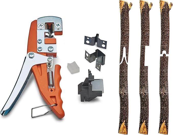 Fruit Tree Grafting Tool Set - Tree Grafting Kit with V-Graft, Omega and T-Graft Blades for Branches Up to 0.5” Diameter with Illustrated Instructional Booklet - Gardening Tools by Kings County Tools