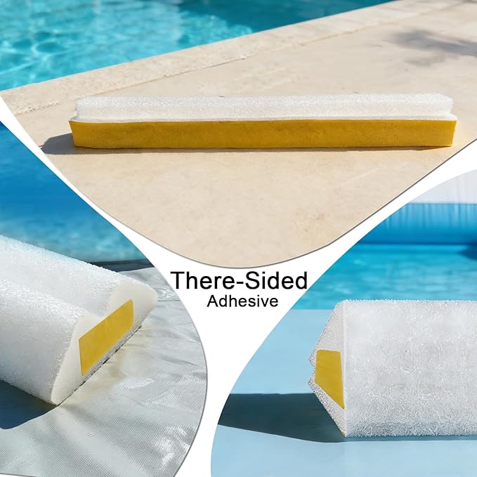 60PCS Peel and Stick Pool Cove, Closed Cell Foam Above Ground Pool Cove with Adhesive Backing, 24' Round Pool Liner Protection, Prevents Pool Liner Wear & Tear, Easy DIY Installation