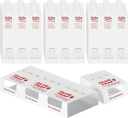 Qualirey 150 Pack/50 Sheets Spider and Insect Glue Insect Traps Glue Boards Bulk Adhesive Cockroach Cricket Sticky Traps for Mice Spider Moth Cockroaches Cricket House Indoor Outdoor