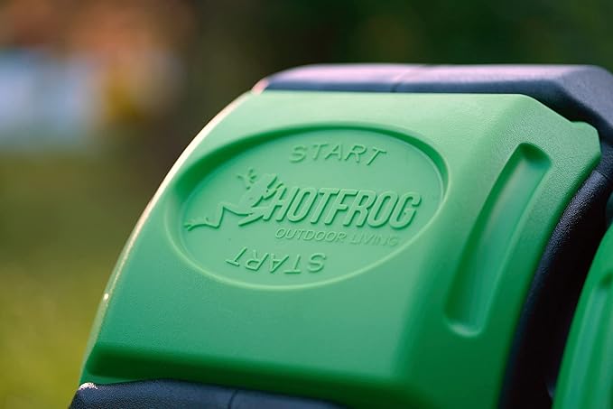 FCMP Outdoor HOTFROG 37-Gallon Dual-Chamber Tumbling Composter, Black/Green (HF-DBC4000) - UV-Inhibited, BPA-Free, Compost Bin for Garden, Easy-Turn Barrel with Aeration Vents