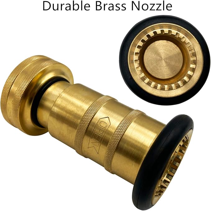 SAFBY Fire Hose Nozzle Brass Fire Equipment Spray Jet Fog (1" NH/NST)