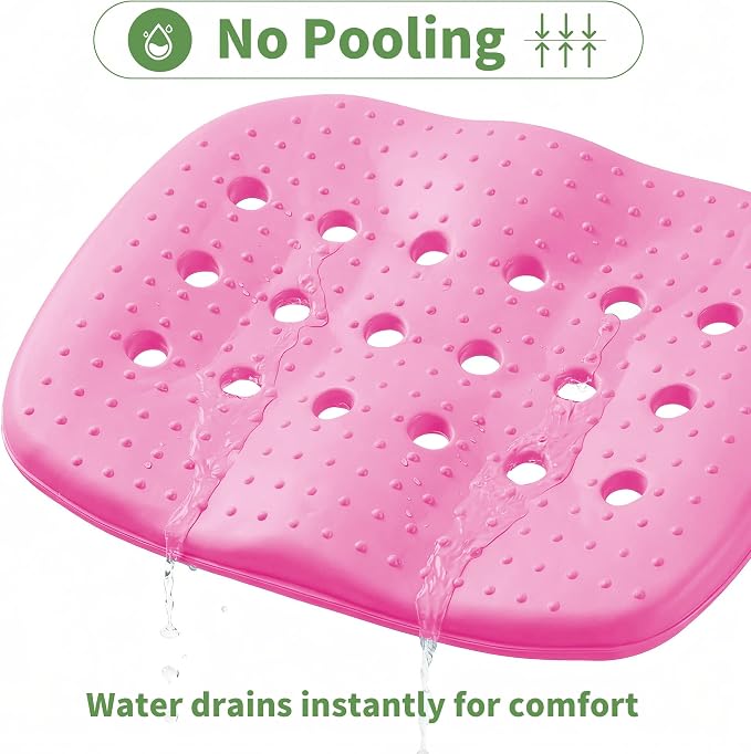 Poolside Seat Cushion, Pool Seat for Edge of Pool, Portable Outdoor Chair Mat with Carry Bag, Non-Slip & Quick-Drain for Swimming Pool, Patio, Deck, Hot Tub Bench (Pink, 2 PC)
