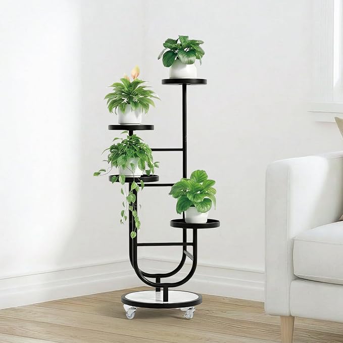 4 Tiered Tall Plant Stand, Corner Display Rack, Multi-tier Planter Holder for Indoor Living Room Balcony Garden Patio