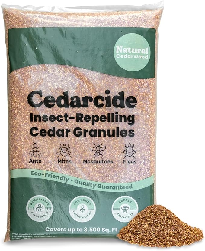 Cedar Lawn Patio Granules | Use on Fleas, Ticks, Ants, Spiders & Mosquitoes | Smells Great, Easy to Use | Family & Pet Safe | 1 Bag (8 Lbs)