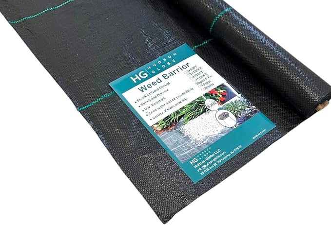 3FT x 100FT Premium Heavy Duty PP Woven Weed BarrierLandscape Fabric, 3.2 OZ Gardening Weed Control Mat, High Permeability, DrivewayFabric,GardenCloth Included (20 Set U-Staples & Plastic Peds Free)