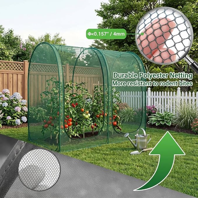 Crop Cages for Garden Plant: 8.2x4.1x6Ft Shade Cloth Plant Cage, Plant Netting Cover with Zipper, Raised Bed Cover, Plant Cover from Animal Wind-Resistant Garden Cage for Fruit Vegetable Flower