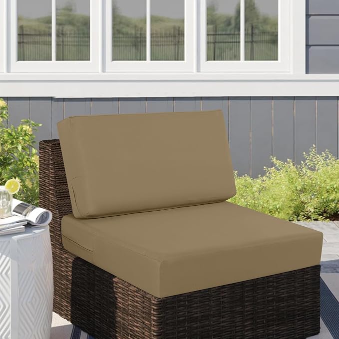 idee-home Outdoor Chair Cushions for Patio Furniture, Outdoor Seat Cushion | Waterproof Hampton Bay Deep Seat Replacement Couch Cushions for Garden Backyard Deck 26.5 x 26.5
