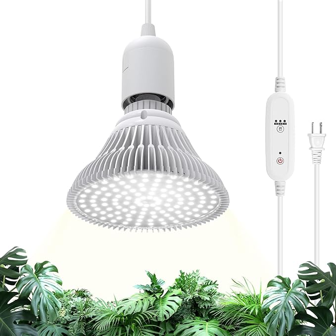 Bstrip Hanging Grow Lights for Indoor Plants, 25W LED Full Spectrum Plant Lights for Indoor Growing with Timer, 16.4FT Power Cord, 5000K, Pendant or Ceiling Perfect for Tall Plants, and Plant Shelf