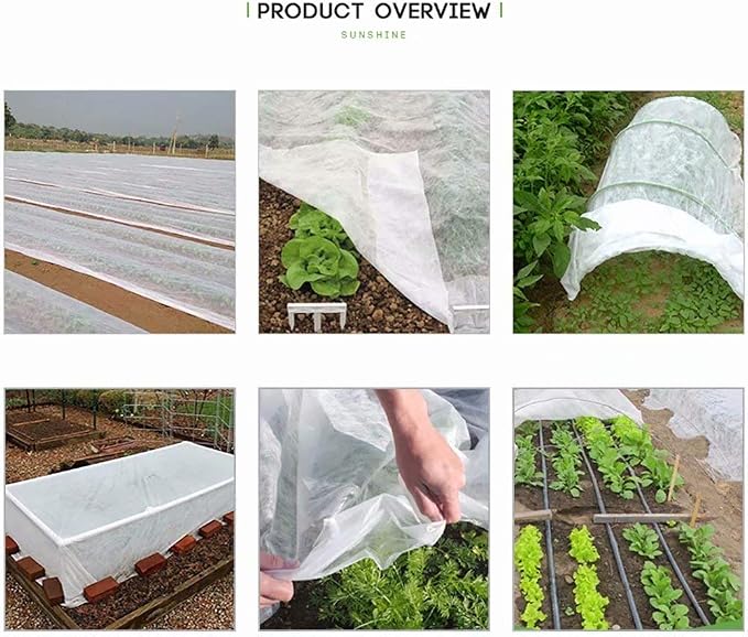 Agfabric Plant Covers Freeze Protection Floating Row Covers 7'x100' 0.9oz Plant Covers Freeze Sun Protection,Frost Cloth for Vegetables,White