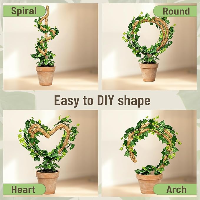 3-in-1 Moss Pole, Bendable Monstera Plant Support, 30Inch Moss Poles for Climbing Plants, Plant Stakes for Indoor Plants, Plant Support for Monstera, Pothos - 1 Pack