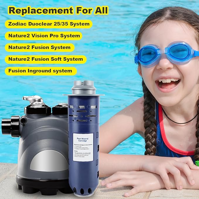 Pool Mineral Cartridge W28000 W28001 W28002 Replacement for Nature2 Duoclear 25 35 for Zodiac DuoClear Fusion, Fusion Soft, Vision Pro System Inground Above Ground, Purple