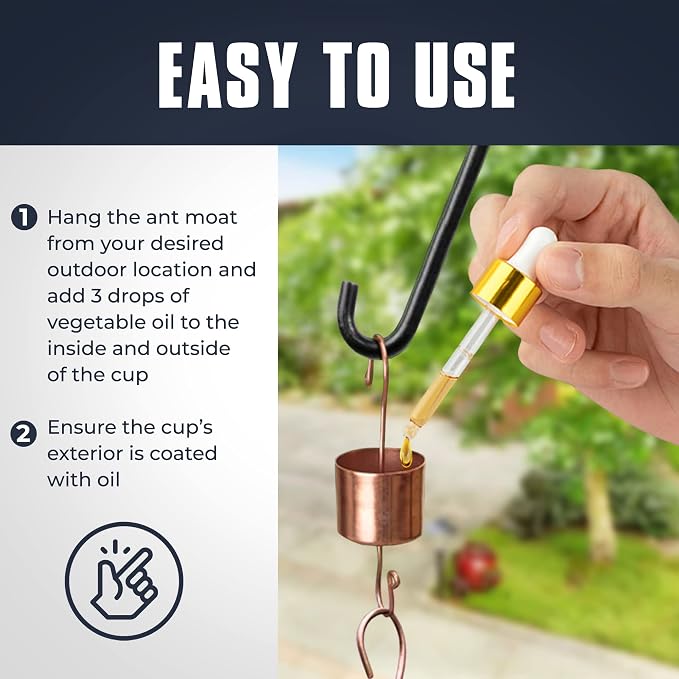 Monarch Abode Hanging Ant Moat for Hummingbird Feeders – Pure Copper Handcrafted Hanging Ant Guard, Humming Bird Feeder Accessory, Decorative Hummingbird Feeder for Outdoors Garden Patio Deck