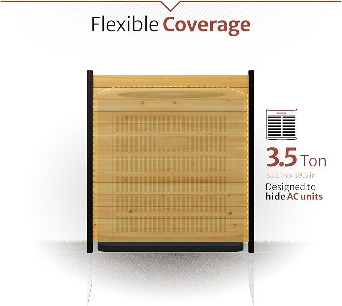 42in H x 38in W (2 Panels) No Dig Enclo Richmond Cedar Wood Privacy Screen, Ideal Outdoor Privacy Wall, Pool Equipment Enclosure, Trash Can Enclosures, Air Conditioner Fence, EC18008