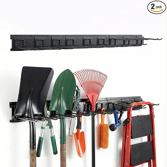 MBQQ Garage Tool Organizer Wall Mounted, 16 Inches Adjustable Garden Tool Organizer Rack,Heavy Duty Yard Tool Organizer,Single piece