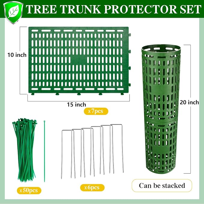 YGAOHF 7 Pack Tree Trunk Protector Guard, Expandable Tree Wraps to Protect Bark, Heavy Duty Tree Protectors from Deer, Tree Guards Trunk Protecter Trimmers, Mowers, Animals Saplings Fruit Trees