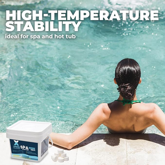 Xtremeclear Bromine Tablets for Spa & Hot Tub – 5 lbs Bottle, 1-Inch Tablets, NSF/ANSI 60 Certified, Long-Lasting Sanitizer for Clean Water