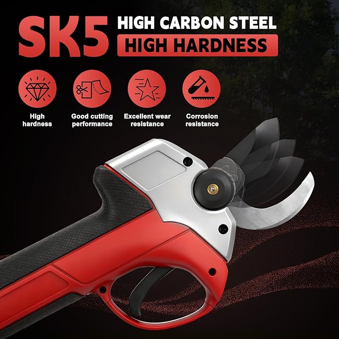 Pruning Shears Compatible with Milwaukee 18V Battery, Brusheless Motor with SK5 High-Carbon Steel Blade, LCD Display for Gardening & Tree Pruning(Battery not included)