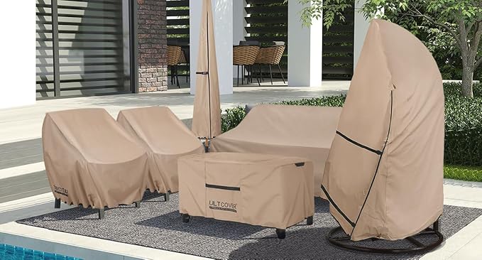 ULTCOVER Outdoor Coffee Table Cover, Waterproof Rectangular Patio Small Side Table Cover 50x30x18 inch