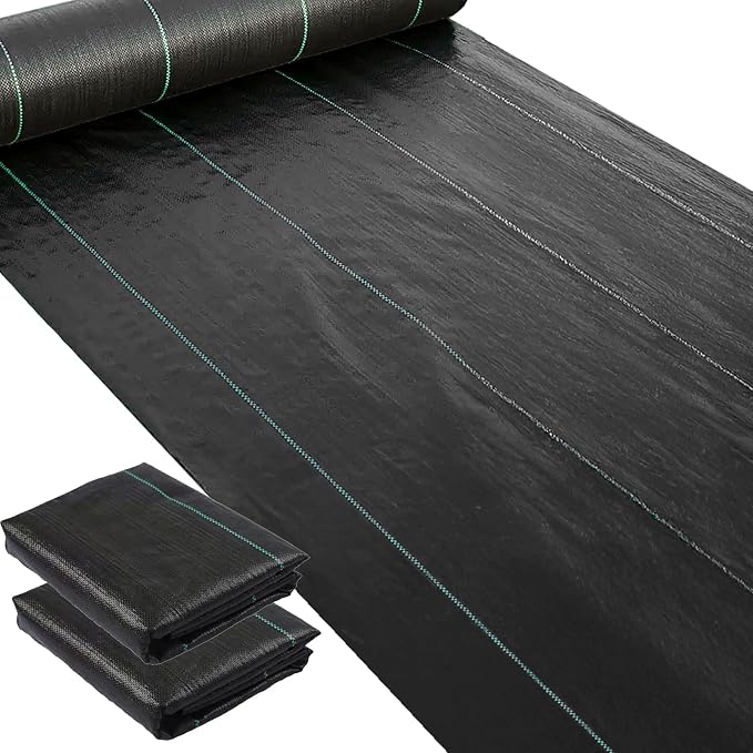 Weed Barrier Landscape Fabric Heavy Duty, Garden Weed Barrier Fabric 3.3 Ft X 52.5 Ft Geotextile Fabric Weed Block Gardening Mats Soil Erosion Control and UV Stabilized (2, Black)