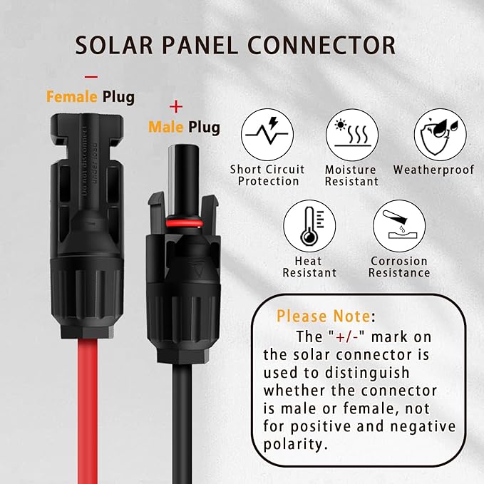 COMeap 6FT Solar Connector to DC 8mm Adapter Cable for Jackery Explorer 3000 2000 1500 1000 880 550 500 300 290 240 160 GZ Yeti BLUETTI Portable Power Station, Solar Generator, Solar Panel