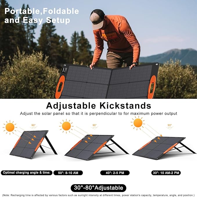 SOKIOVOLA N-Type 16BB 100W Portable Solar Panel 18V ETFE Portable Foldable Solar Charger NextGen 25% High Conversion Folding Solar Panel for Camping Outdoor RV
