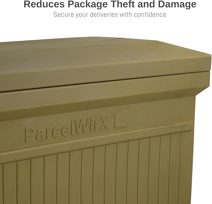 RTS Home Accents ParcelWirx Premium Horizontal Storage Cabinet/Package Delivery Box with Lift Off Lid, Oak