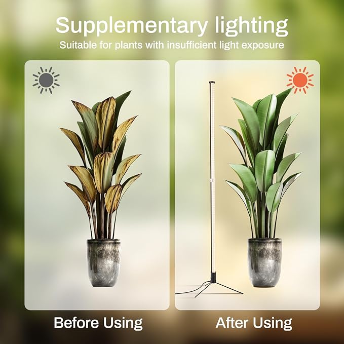 Atmel Standing Grow Lights for Indoor Plants with Timer, 3 Adjustable Modes Full Spectrum Plant Lights for Indoor Growing, 243LED Plant Grow Light for Flowering, Office, Indoor Garden
