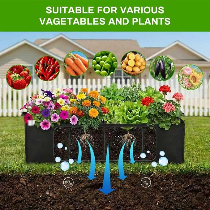 66"×64"×16.5" Cucumber Trellis with Grow Bag, Trellis for Climbing Plants Outdoor,U-Shape Reusable Metal Garden Arch Trellis with Net, for Fruit Flower Support for Pea, Grape Vine Type Plants