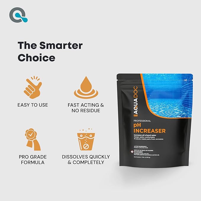 MAV AquaDoc pH Up for Swimming Pools - 10lb - pH Increaser for Pool Water - Sodium Carbonate Soda Ash for Swimming Pools - Pool Chemicals Made in The USA