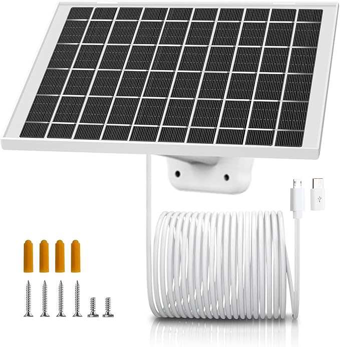 2 Pack 7W Solar Panel Charger Compatible with Wyze Battery Cam Pro, Cam Outdoor V1, Cam Outdoor V2, Solar Panel for Wyze Camera with Micro usb, USB C Adapter, NOT compatible OG, v3,v4, Pan,Floodlights