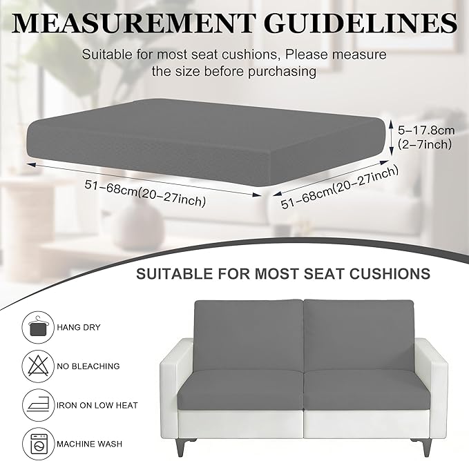 BIETYONE 4Pcs Patio Stretch Cushion Covers,Outdoor Sofa Replacement Cover Slipcovers for Patio Furniture Cushion Covers, Washable Reusable Furniture Protector