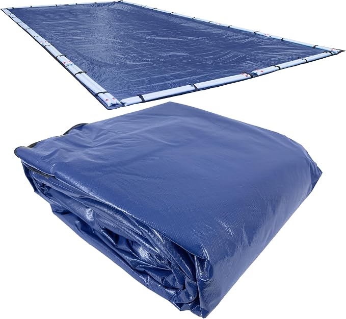 Pool Mate 30 x 50 ft Industrial Blue Winter Pool Cover for Inground Pools, 5 ft Overlap (35 x 55 ft Cover Size), Solid 14 x 12 Scrim, 4.5 oz/yd2, 20-Year Warranty, Style: 203050RPM