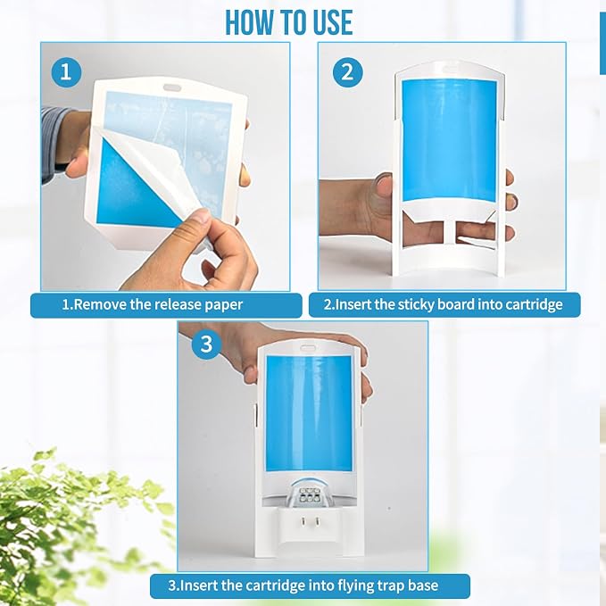 OSVDO Trap Refills, Flying Insect Trap Refill Kit NO Device - 4 Pcs Glue Cards, Each Glue Card Lasts up to 65-Day or Until Full Flying Insect Trap (4 x Refills)