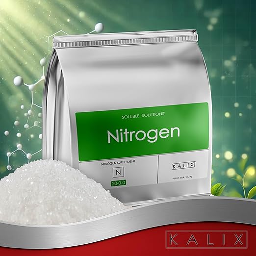 KALIX Nitrogen | 21-0-0 Ammonium Sulfate Fertilizer | Water-Soluble Nutrient for Vegetative Growth | Boosts Leafy Greens, Lawns, and High-N Demand Crops | Clean Feeding | 25 pounds