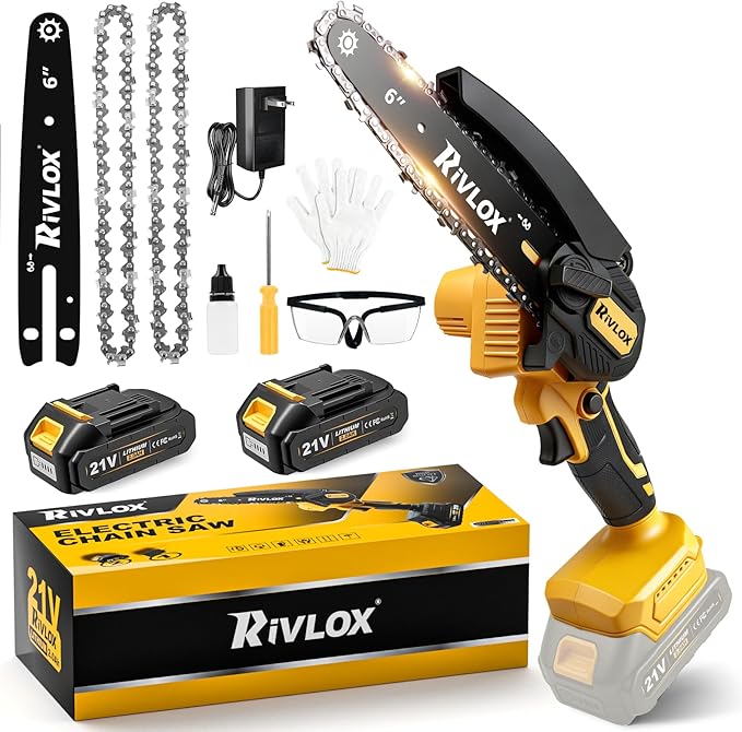 Mini Chainsaw 6 Inch,Mini Chainsaw Cordless,Handheld Electric Saw With 2 Pack 2000mAh Battery，Suitable For Tree Pruning And Wood Cutting，Gifts For Men, Fathers, And Garden Enthusiasts