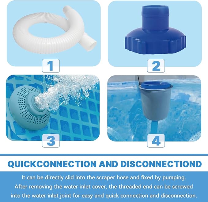25016 Above Ground Pool Skimmer Hose and Adapter B Replacement Part Set Compatible with Intex Above Ground Pool Skimmer