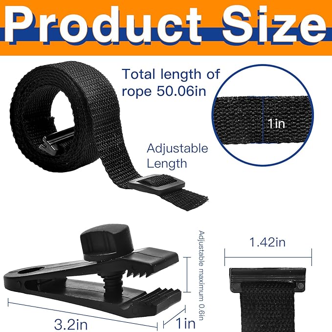 24 Pcs Pool Solar Cover Reel Attachment Kit, Solar Cover Reel Blanket Straps and Clips for Universal Inground Swimming Pool - Including 8 Adhesive Nylon Straps & Tabs, 8 Cord Plates, 8 Buckles