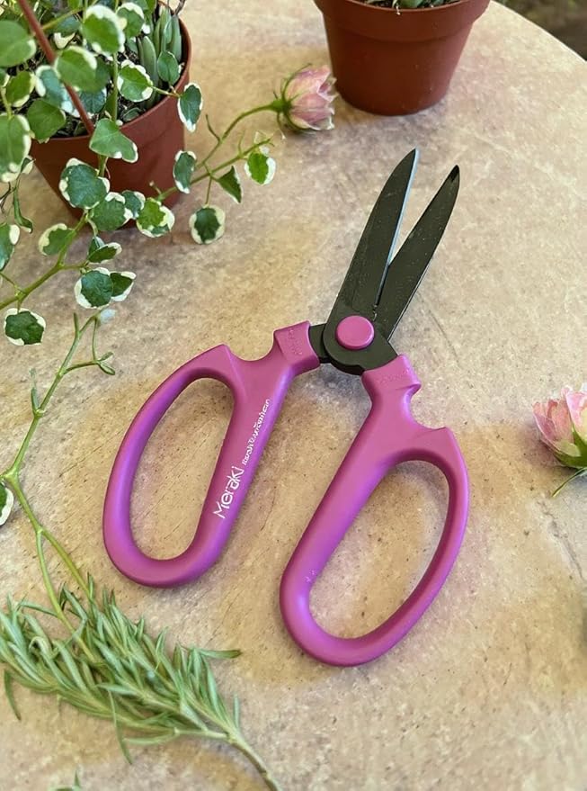 Garden Pruning Scissors Carbon Steel Blades 7.6 Inch Bougainvillea - Hot Pink