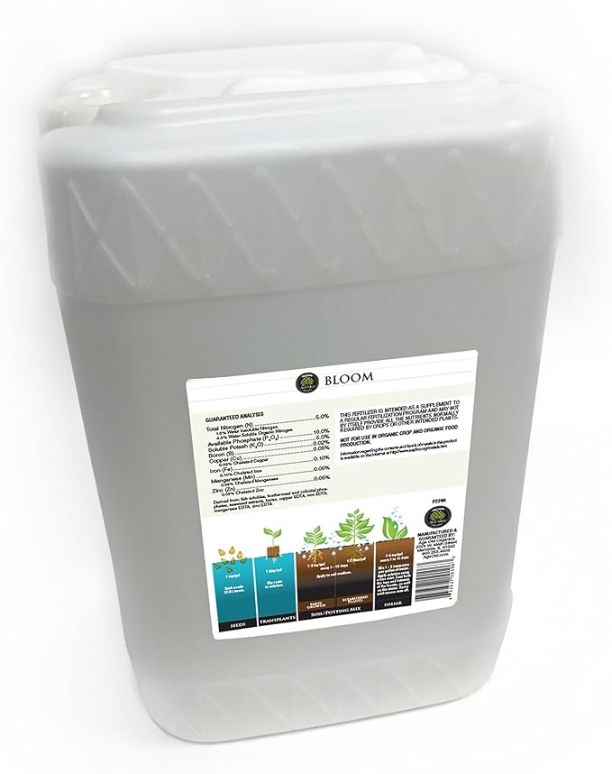 Bloom Natural Based Liquid Fertilizer, 6-Gallon
